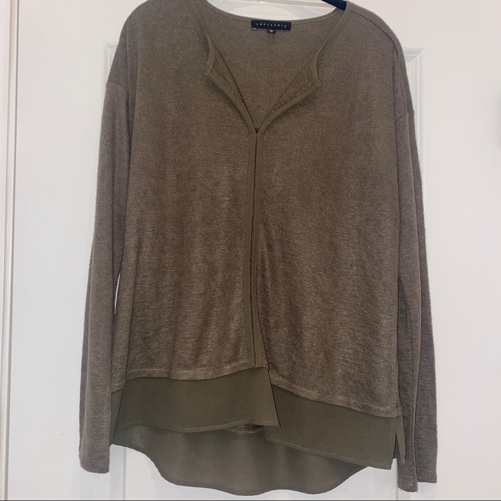 Sanctuary Army Green Long Sleeve Shirt- Size L